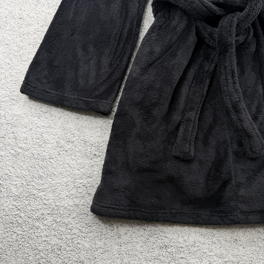 Vintage Baby Phat Bath Robe Women Small/Medium Black Long Belted Embroidered Y2K - Picture 4 of 10
